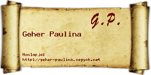 Geher Paulina névjegykártya